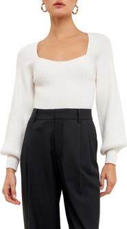 Endless Rose Ribbed Bishop Sleeve Top
