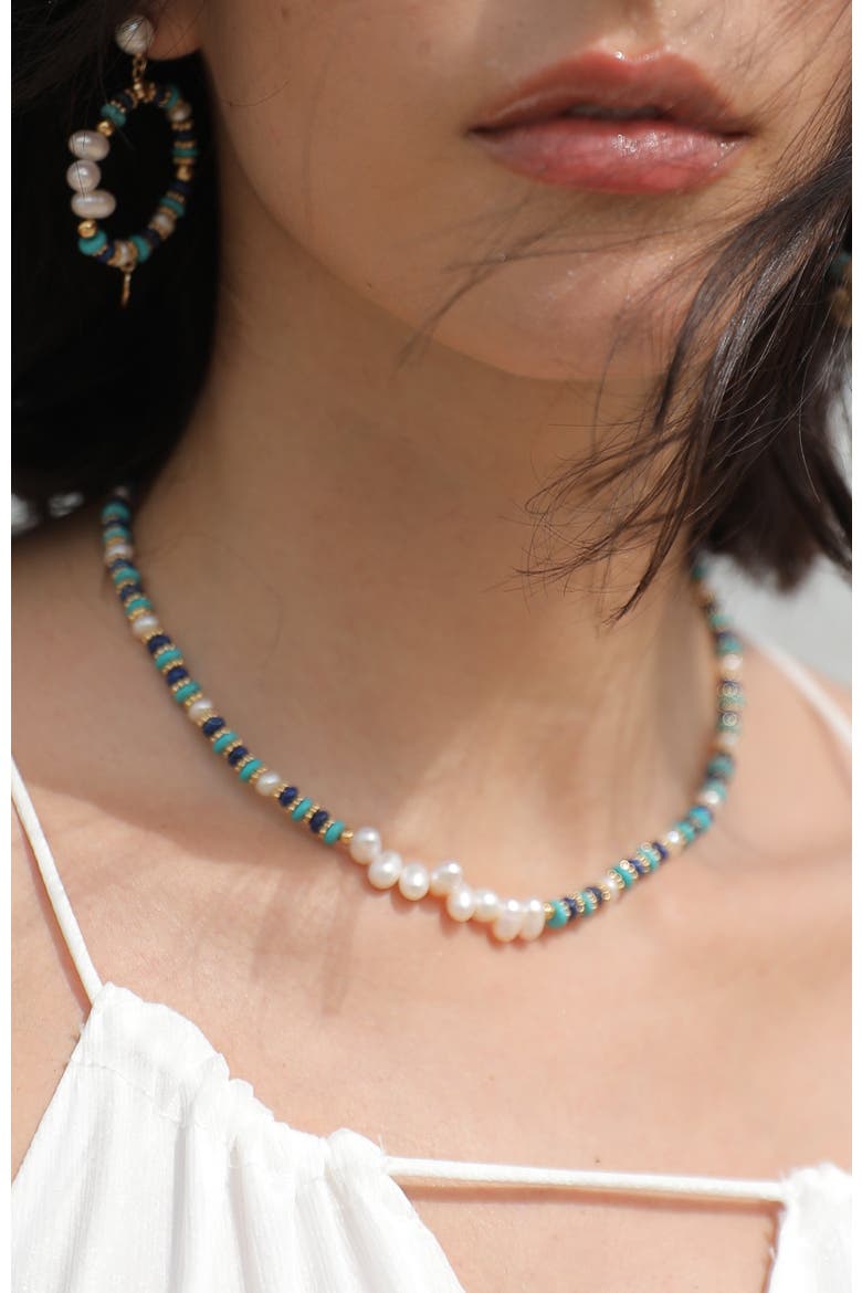 Thetis Necklace, Alternate, color, Blue & White