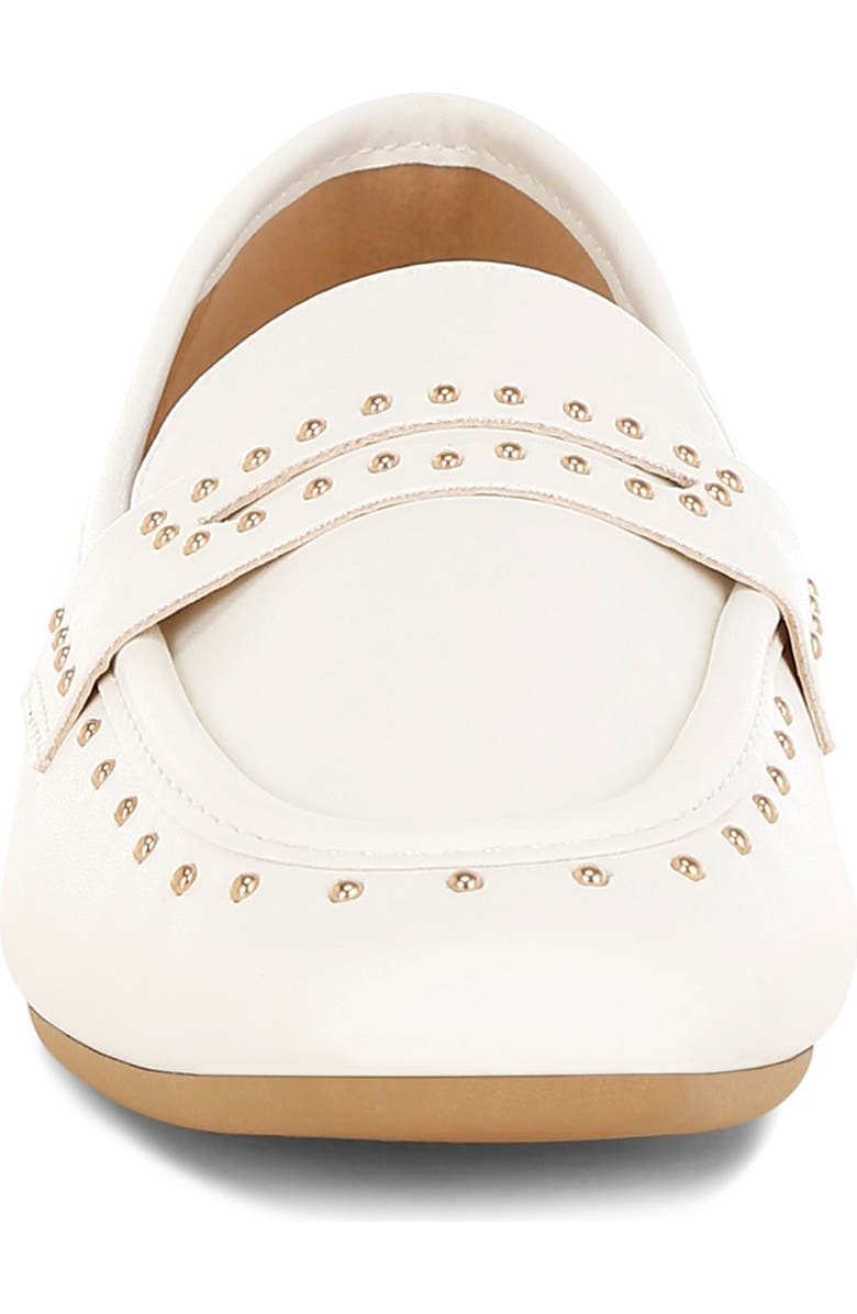 LONDON RAG Dorlina Studded Flat, Alternate, color, White