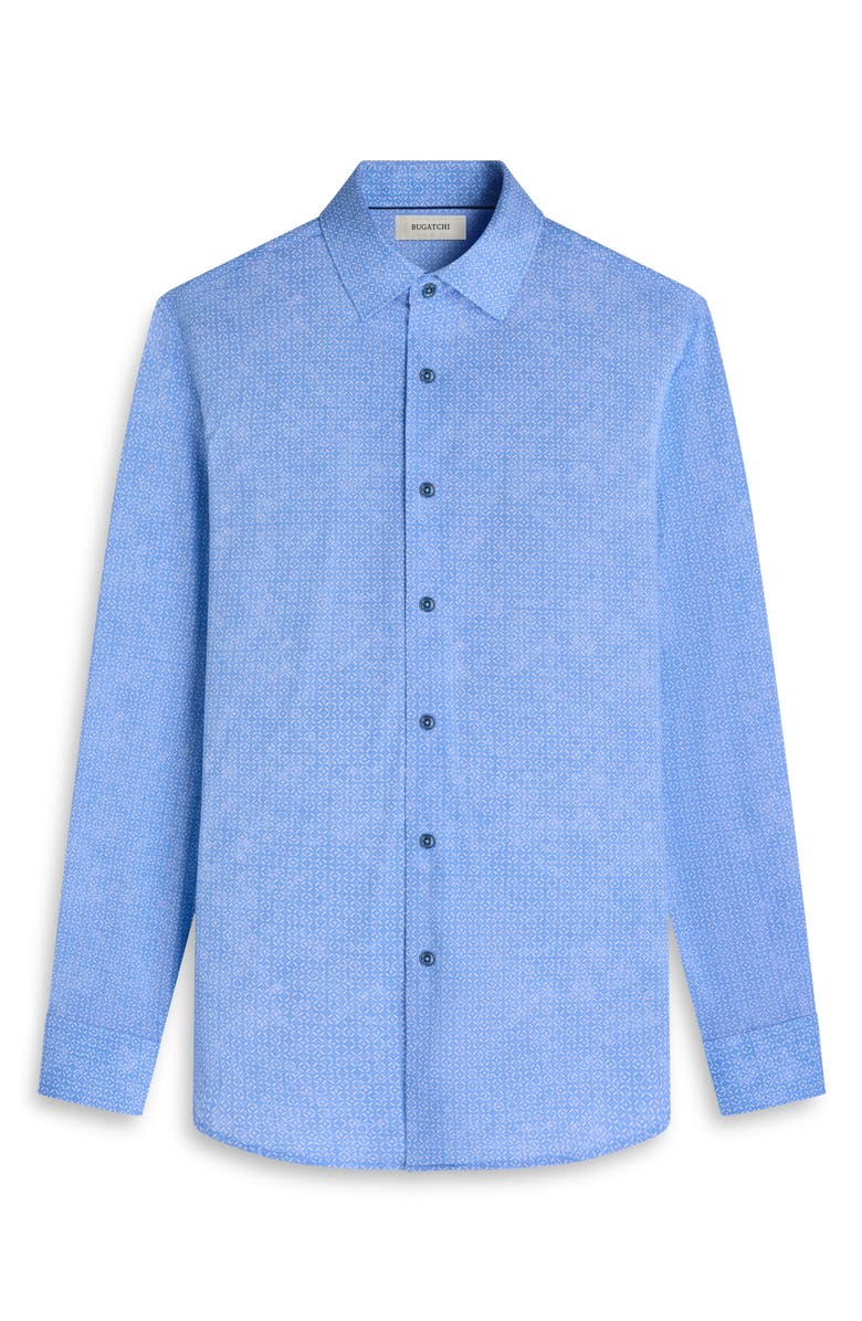 Bugatchi James OoohCotton<sup>®</sup> Geo Print Button-Up Shirt, Alternate, color, Sky
