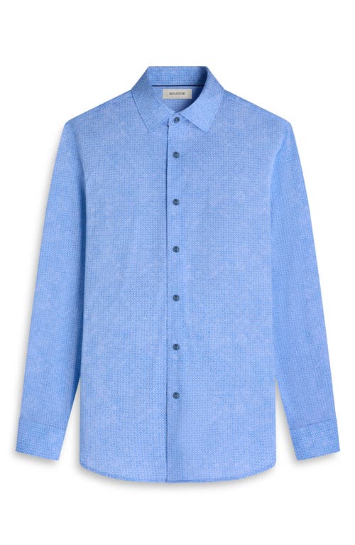 Bugatchi James Ooohcotton® Geo Print Button-up Shirt In Blue