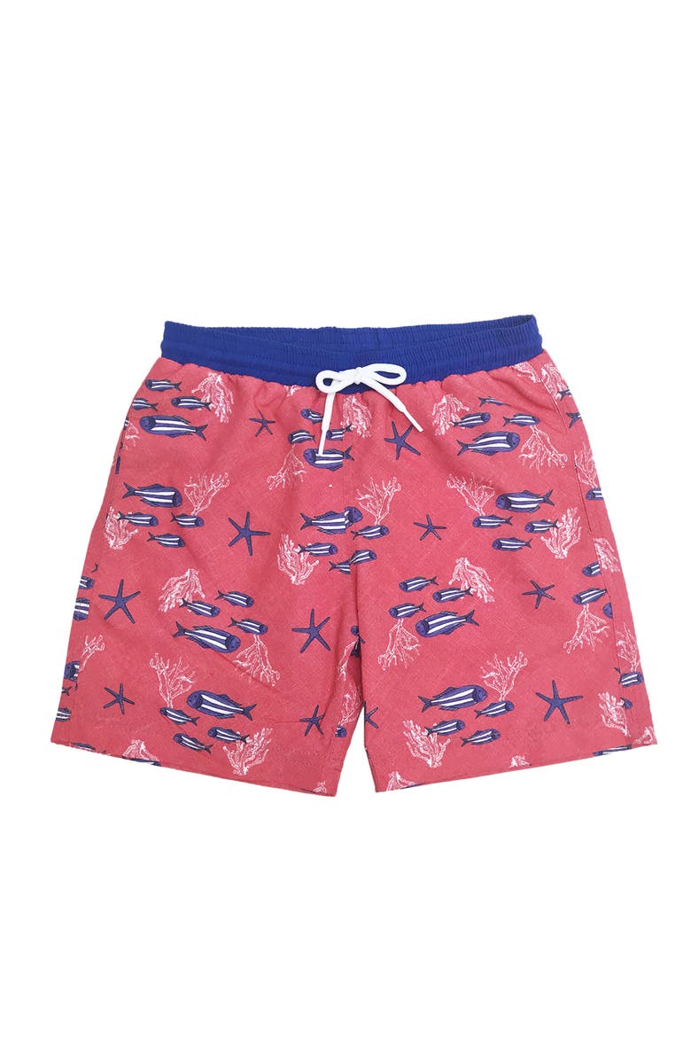 Kids' Underwater Life Quick-Dry Swim Trunks, Main, color, Red