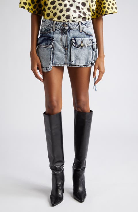 Fay Denim Cargo Skirt