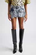The Attico Fay Denim Cargo Skirt