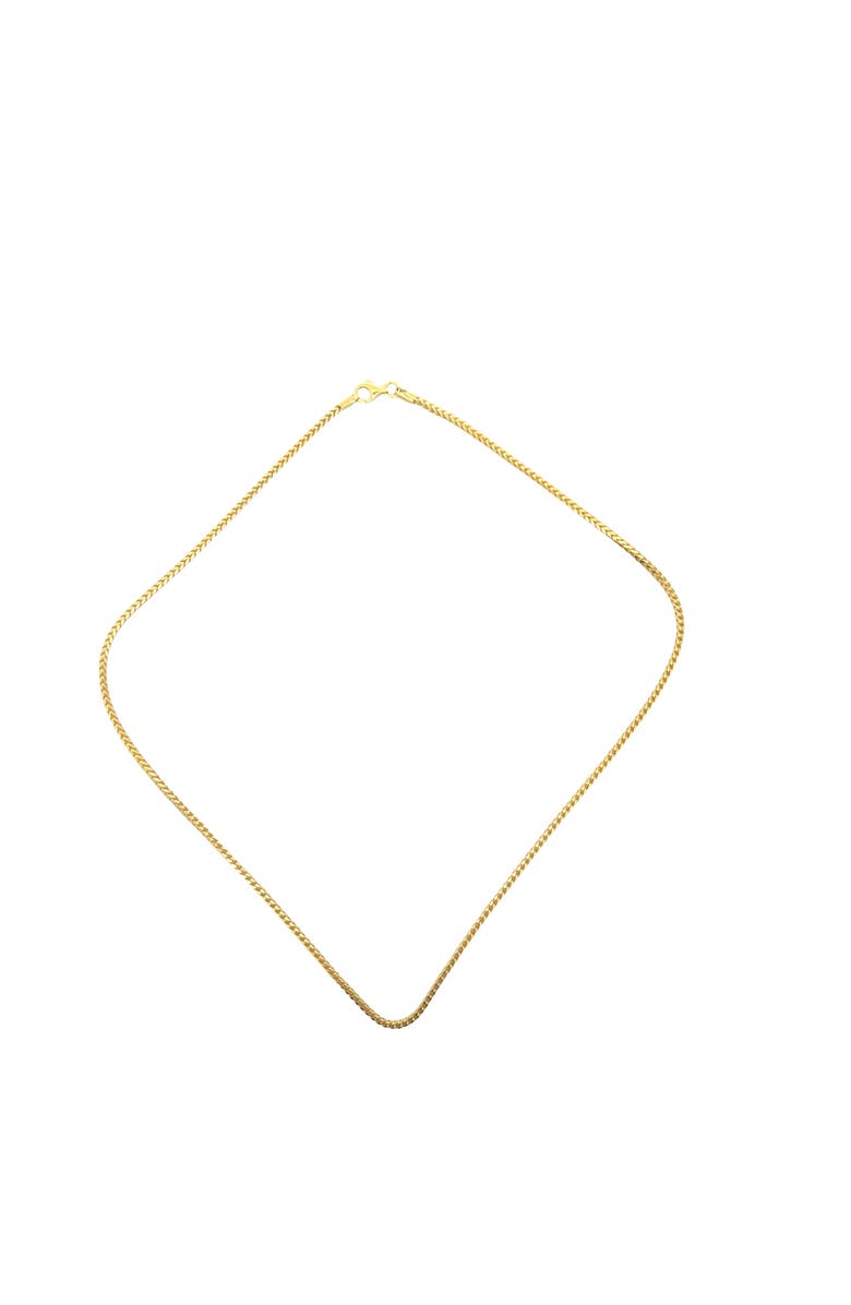 Ancona Jewelry Sterling Silver Franco Necklace 18" 14K Yellow Gold Plated, Alternate, color, Yellow