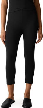Eileen Fisher High Waist Stretch Organic Cotton Capri Leggings