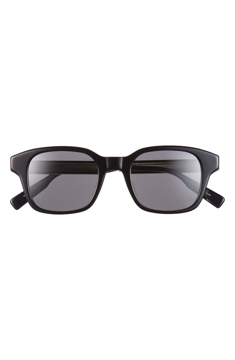 DIOR ibbon S1I 48mm Small Geometric Sunglasses, Main, color, Black/ Crystal / Smoke