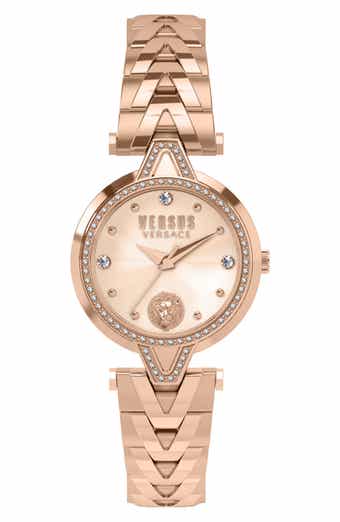 VERSUS Versace Versace V Versus Crystal Rose Gold Dial Bracelet Watch, 34mm
