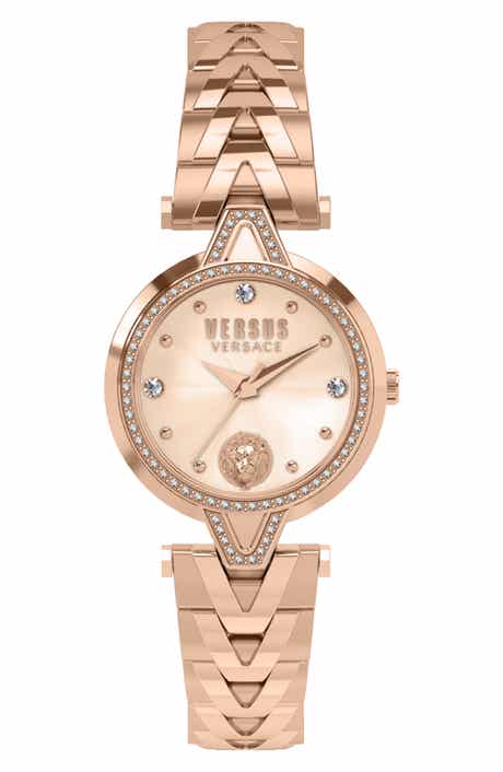 VERSUS Versace Versace V Versus Crystal Rose Gold Dial Bracelet Watch, 34mm