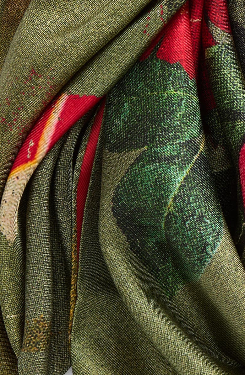 Tory Burch Photo Flowers Silk Scarf, Alternate, color,