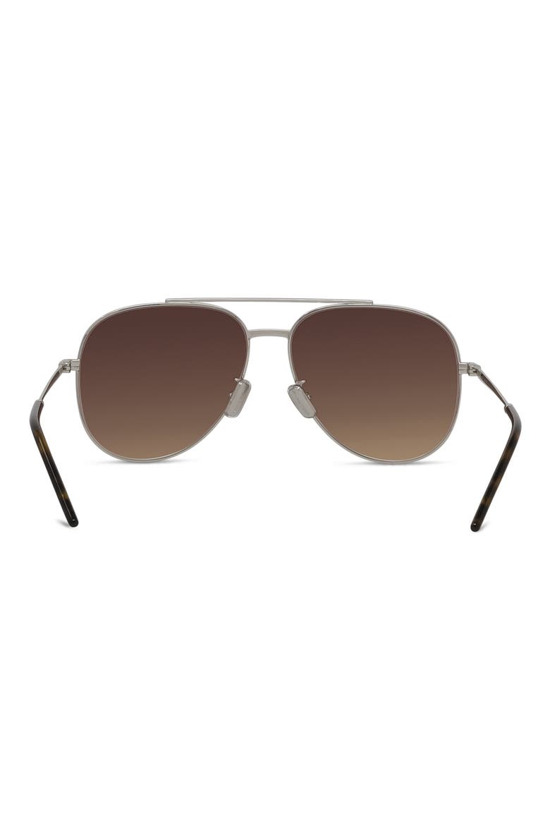 City 58mm Gradient Pilot Sunglasses, Alternate, color, SHINY PALLADIUM / BROWN
