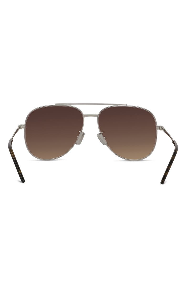 Givenchy City 58mm Gradient Pilot Sunglasses, Alternate, color, Shiny Palladium / Brown
