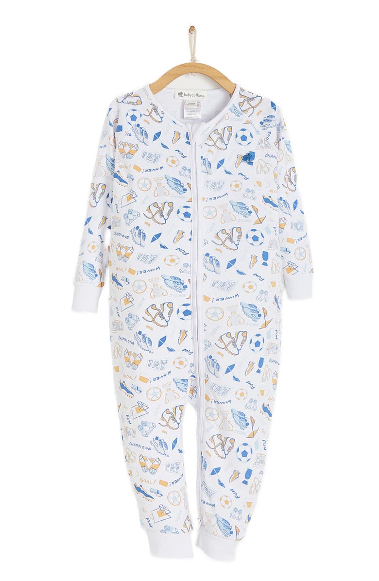 Babycottons Premium Peruvian Pima Cotton Inter Snug Fit Zip Footless Pajama for Infant, Main, color, Full Print