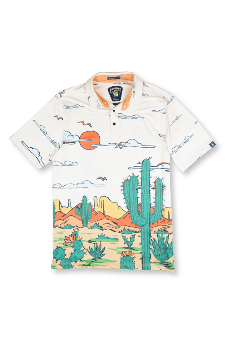 Baja Llama Stay at the Western - Swingers Performance Polo, Main, color, Tan