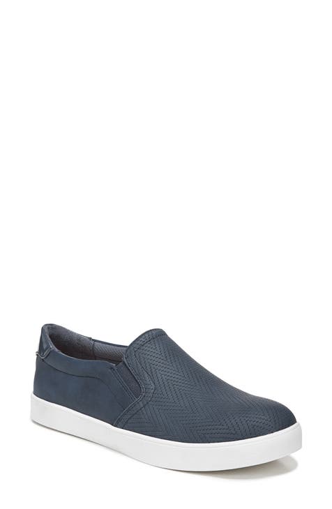 Navy blue slip on sneakers womens on sale