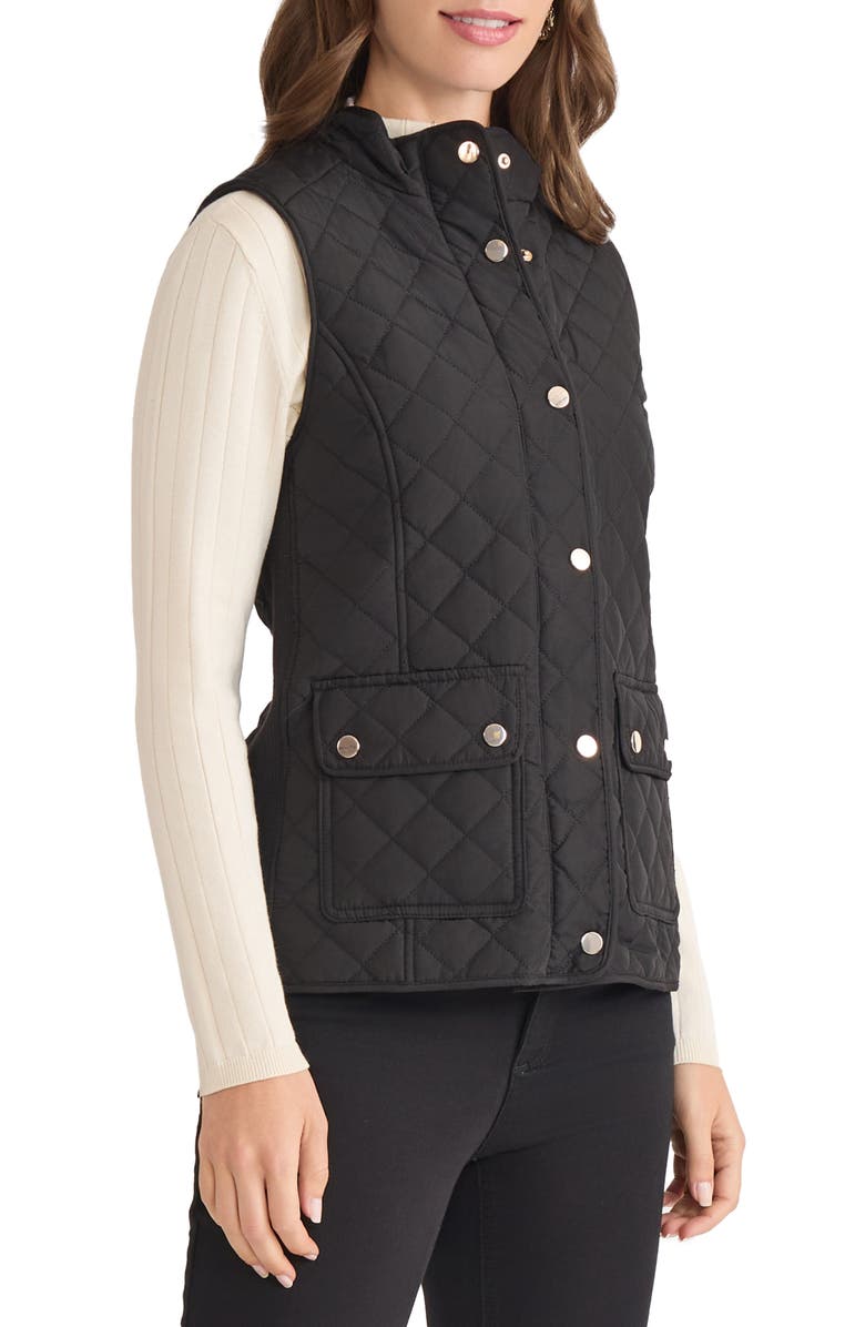Jones New York Quilted Vest, Alternate, color, Jones Black