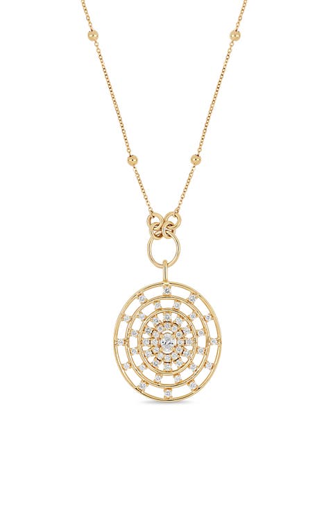 Florentine 18k Gold Diamond Pendant Necklace