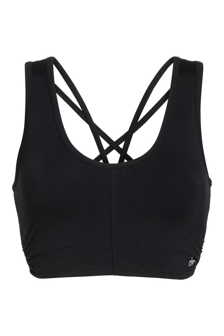 Delicate Twisted Sports Bra Tank, Alternate, color, BLACK