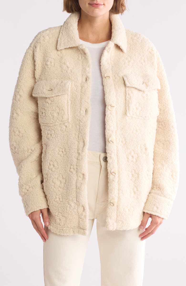 Thread & Supply Floral Pressed Faux Shearling Shacket | Nordstromrack