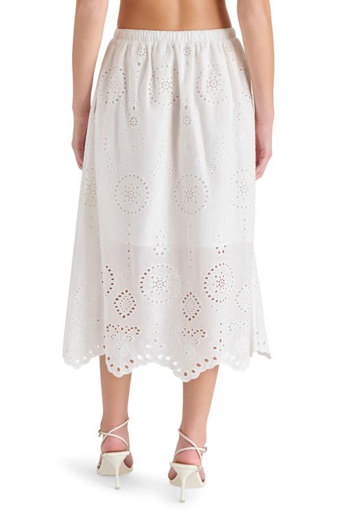Steve Madden Anaisa Eyelet Embroidered Midi Skirt In Antique