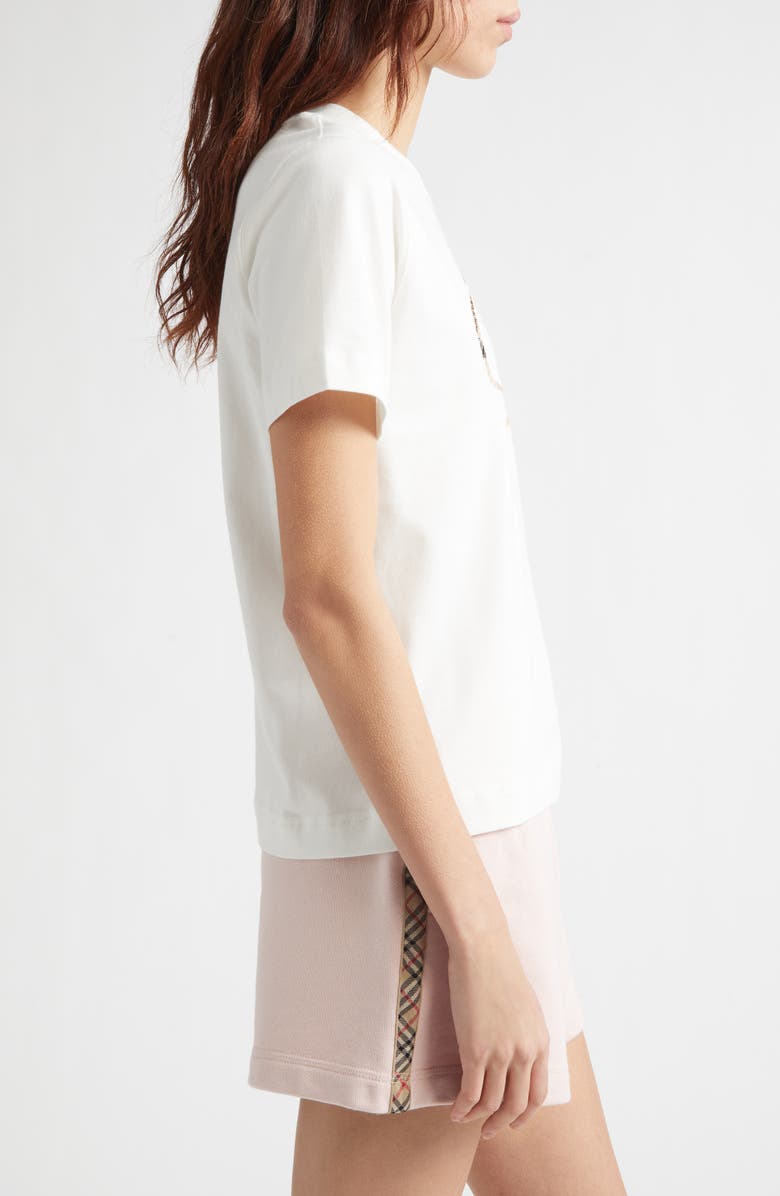 Burberry Frankie Embroidered EKD Stamp Cotton T-Shirt, Alternate, color, Chalk