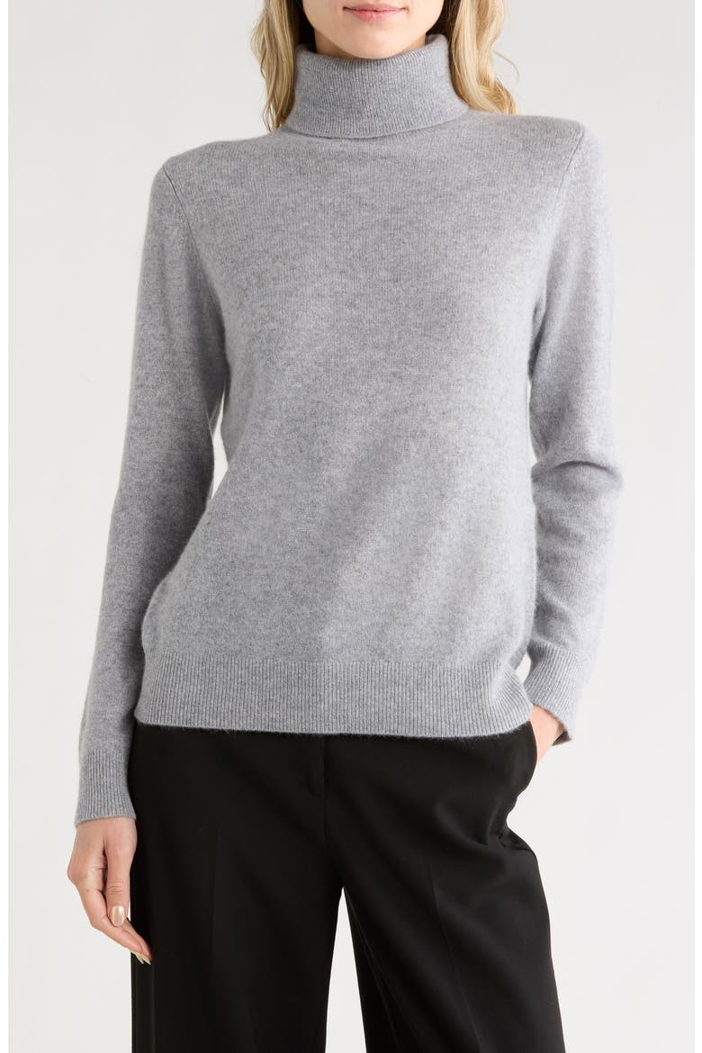 Cashmere Turtleneck Sweater, Main, color, GREY HEATHER