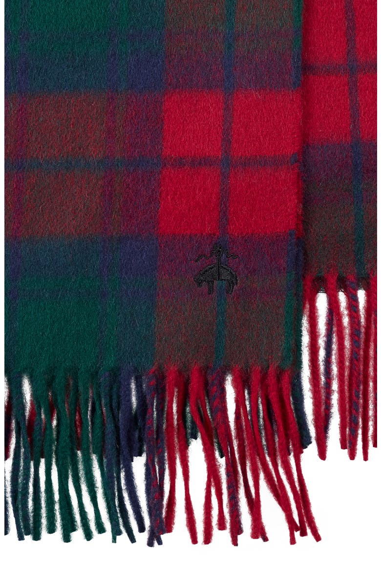 Robertson Plaid Wool-Blend Scarf, Alternate, color, RED