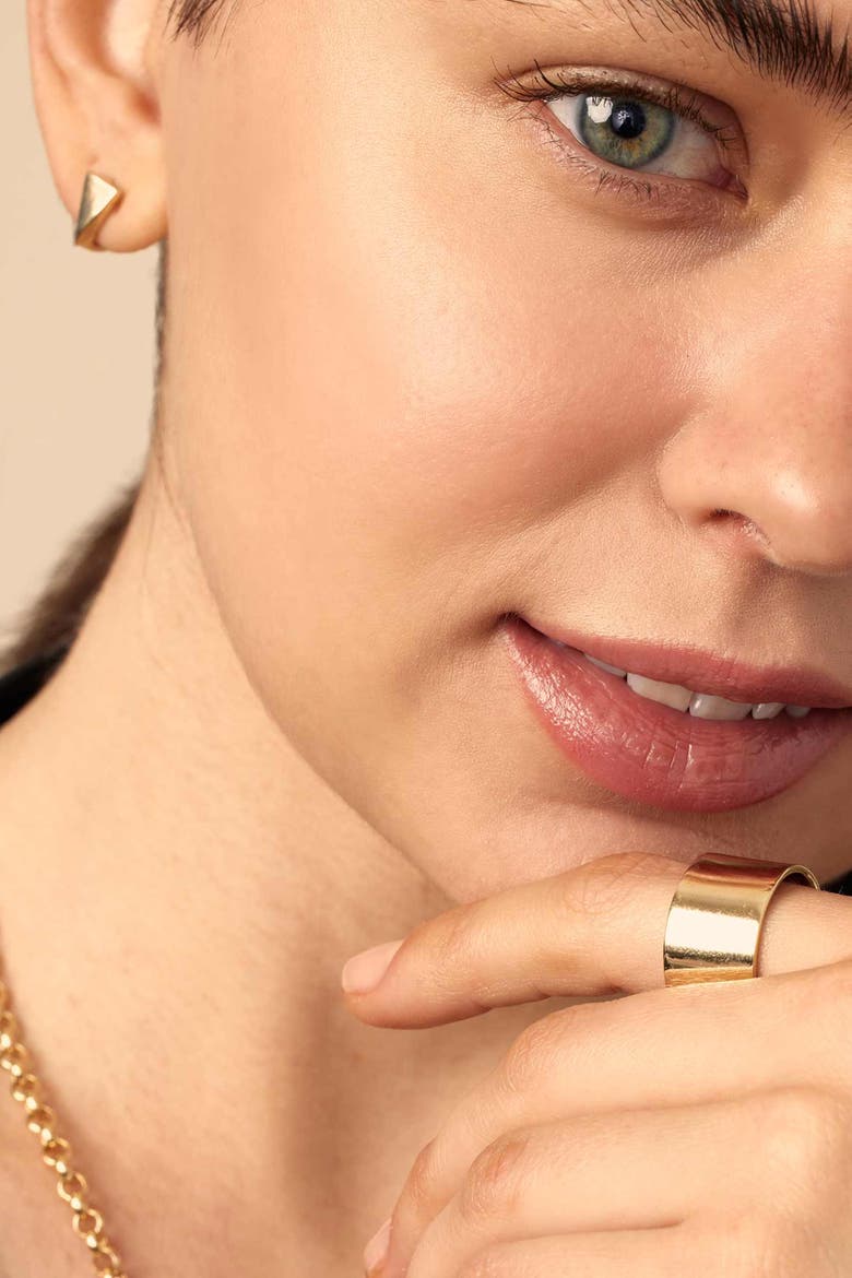 14K Yellow Gold Prism Huggies, Alternate, color, Yellow Gold