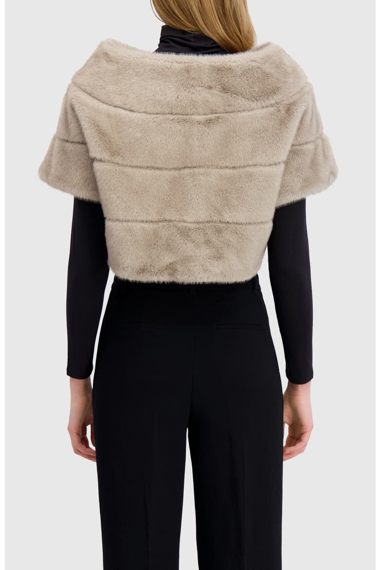 Fur-Free Mink (Faux Fur) Capelet, Alternate, color, SILVER BLUE