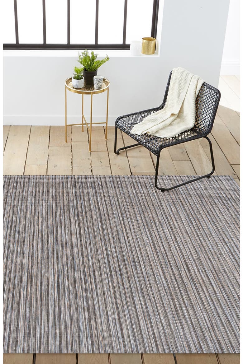 Finn Modern Farmhouse Pinstripe Indoor/Outdoor Area Rug, Alternate, color, Dark Gray/Blue