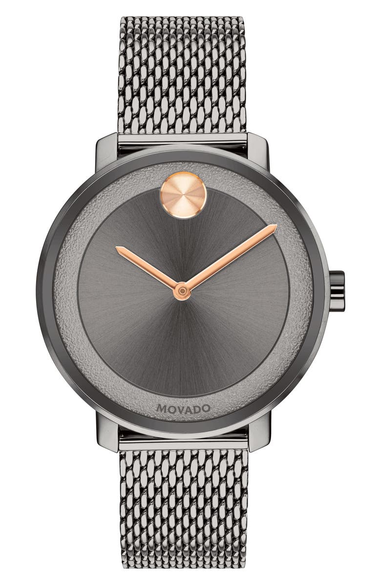 Movado Bold Mesh Bracelet Watch, 34mm, Main, color,