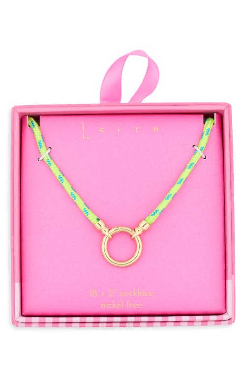 Leith Charm Holder Braided Cord Necklace In Multi