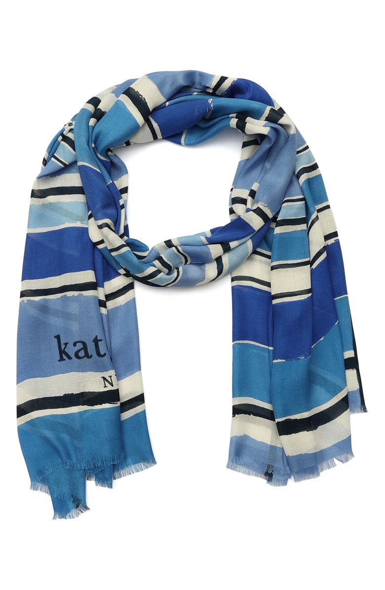 Kate Spade New York ocean stripe oblong scarf, Main, color, 