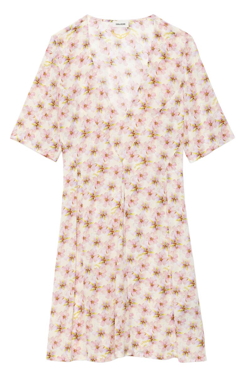 Zadig & Voltaire Rodalas Mirror Flowers Minidress, Alternate, color, Pear