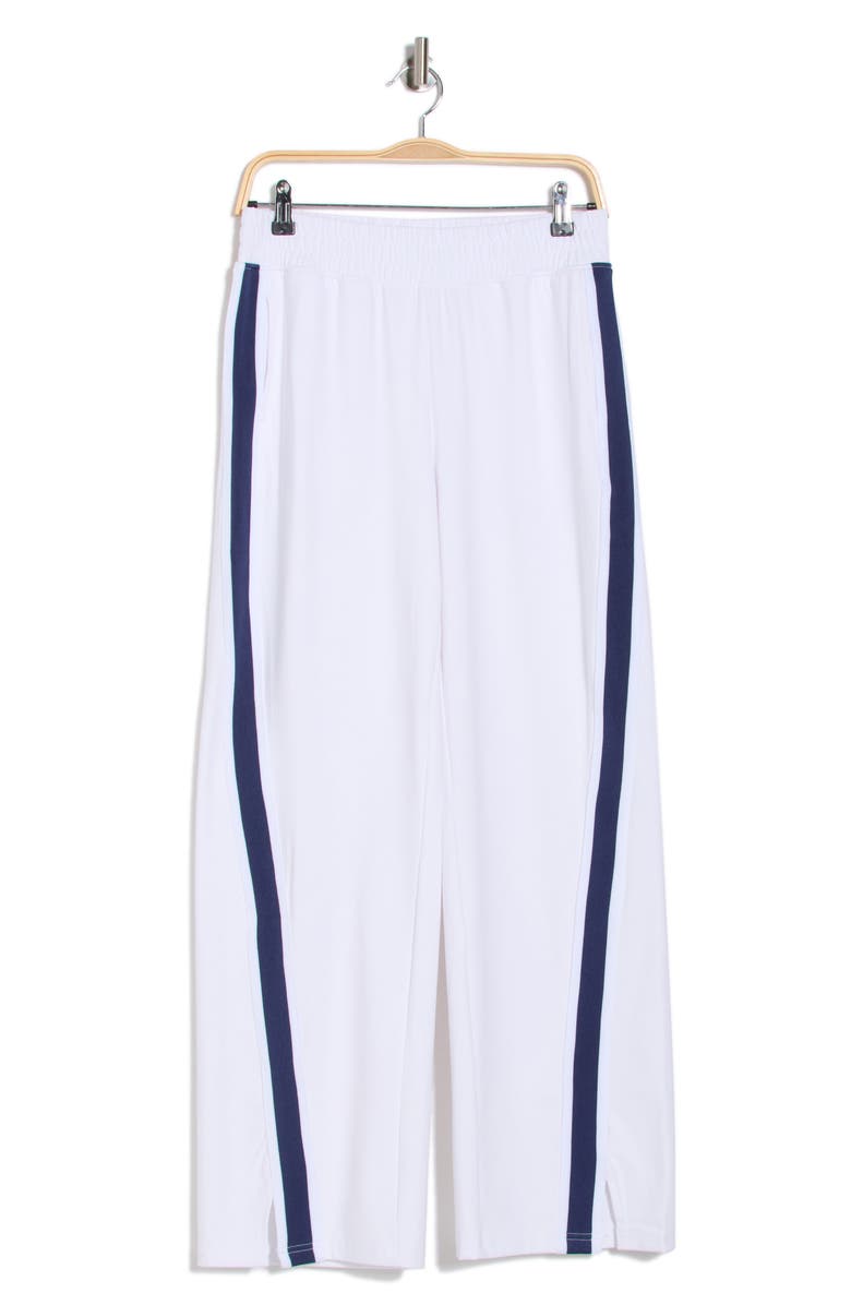 90 DEGREE BY REFLEX Contrast Stripe Pants, Alternate, color, White-White-Blueprint