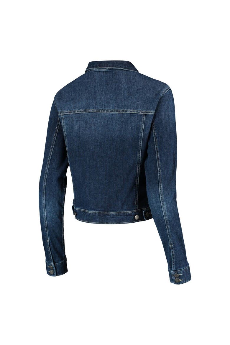 Women's Lusso Blue Los Angeles Lakers Georgie Swarovski Crystals Button-Up Denim Jacket, Alternate, color, Blue