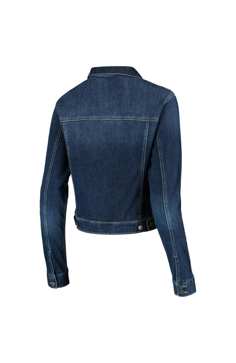 LUSSO Women's Lusso Blue Los Angeles Lakers Georgie Swarovski Crystals Button-Up Denim Jacket, Alternate, color, Blue