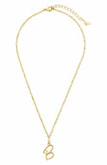Textured Initial Pendant Necklace