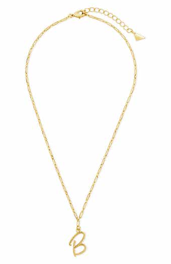 Textured Initial Pendant Necklace