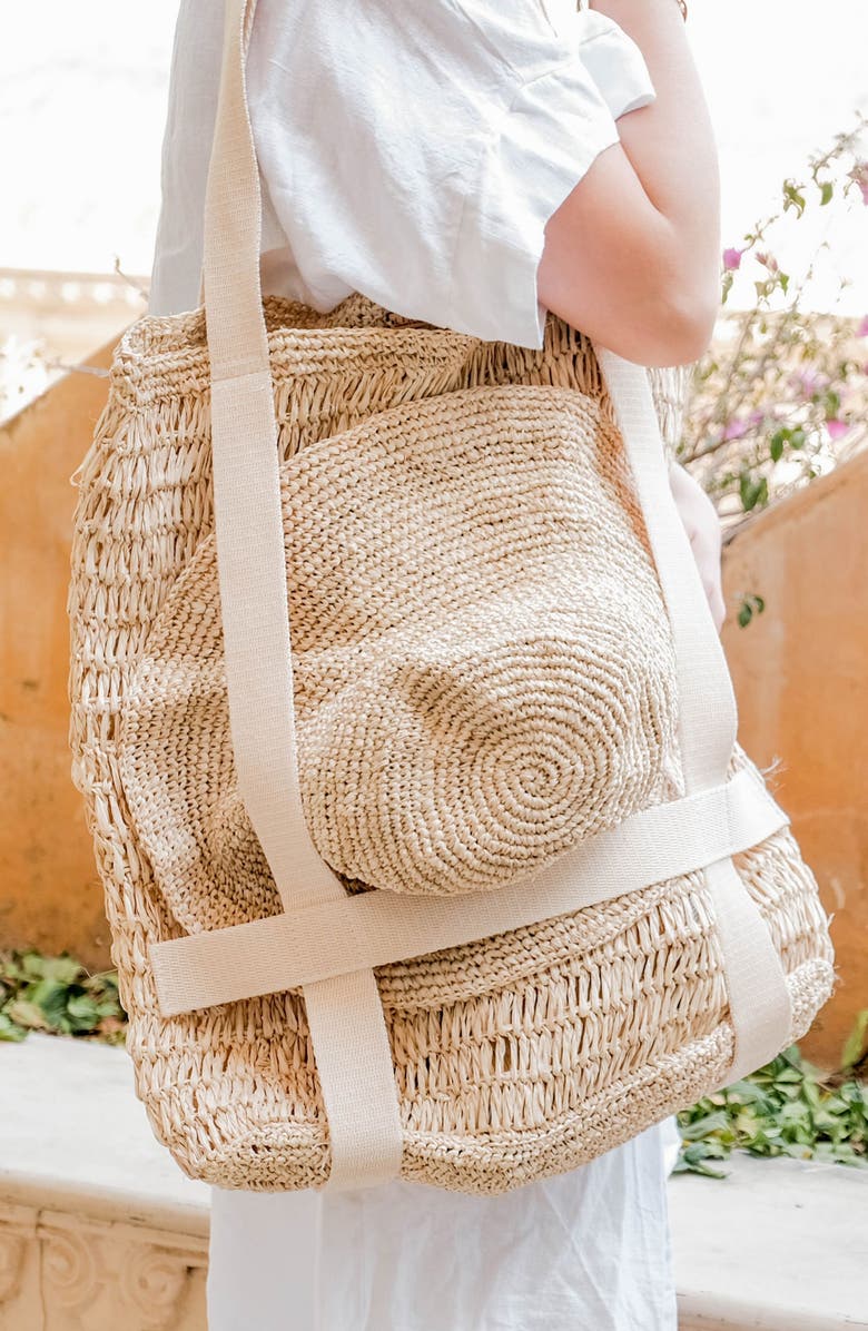 LIKHA Raffia Beach Tote & Sun Hat Set, Alternate, color,