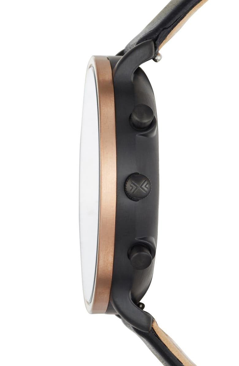 Skagen Hagen Chronograph Leather Strap Watch, 42mm, Alternate, color, 