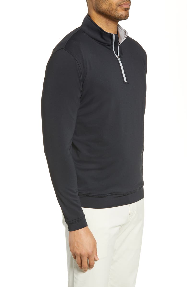 Peter Millar Perth Performance Quarter Zip Sweatshirt, Alternate, color, Black