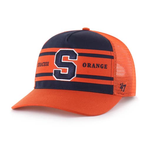 47 Brand Kids' Youth '47 Navy/orange Syracuse Orange Super Stripe Hitch Adjustable Trucker Hat In Multi