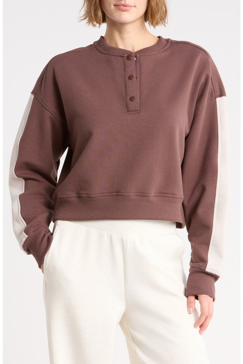 Cloud Plush Henley Sweatshirt, Main, color, SHOPPING BAG/ NACREOUS CLOUDS