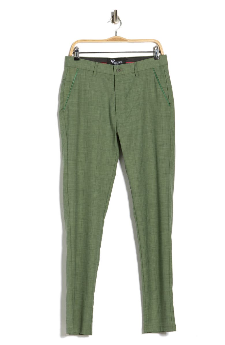 T.R. PREMIUM Plaid Straight Leg Trousers, Alternate, color, Green