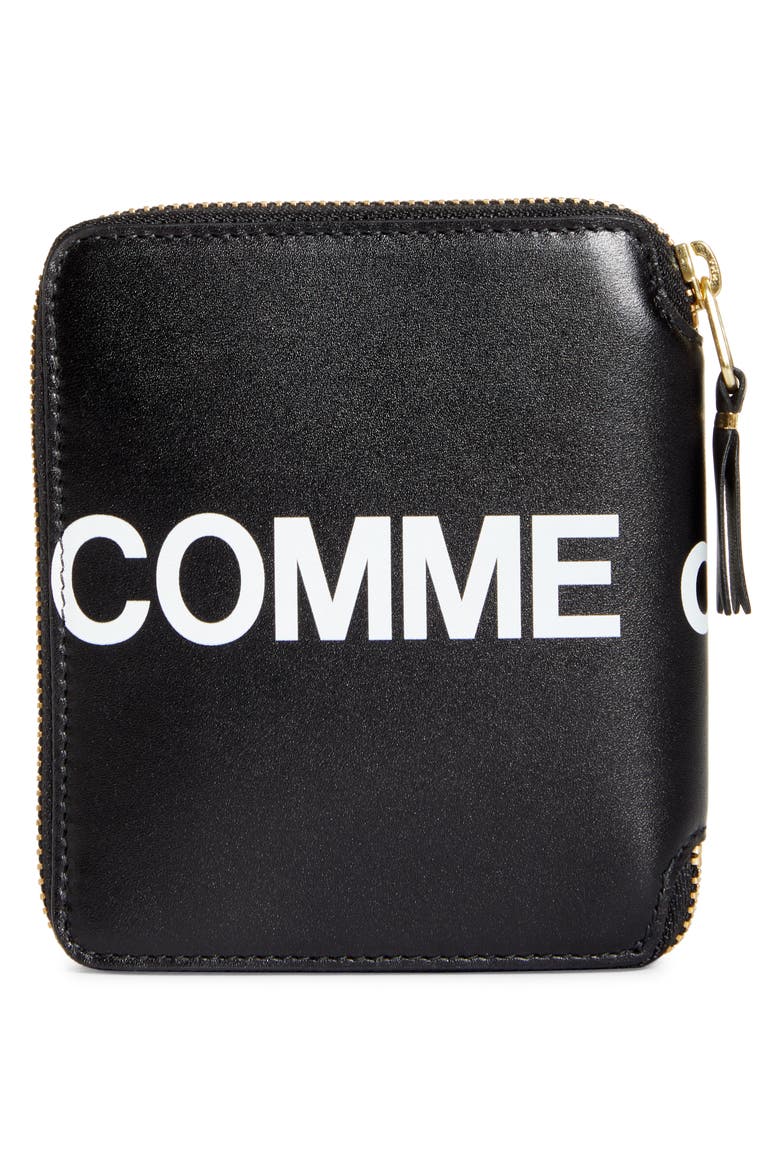 Huge Logo Zip Around Wallet, Alternate, color, BLACK