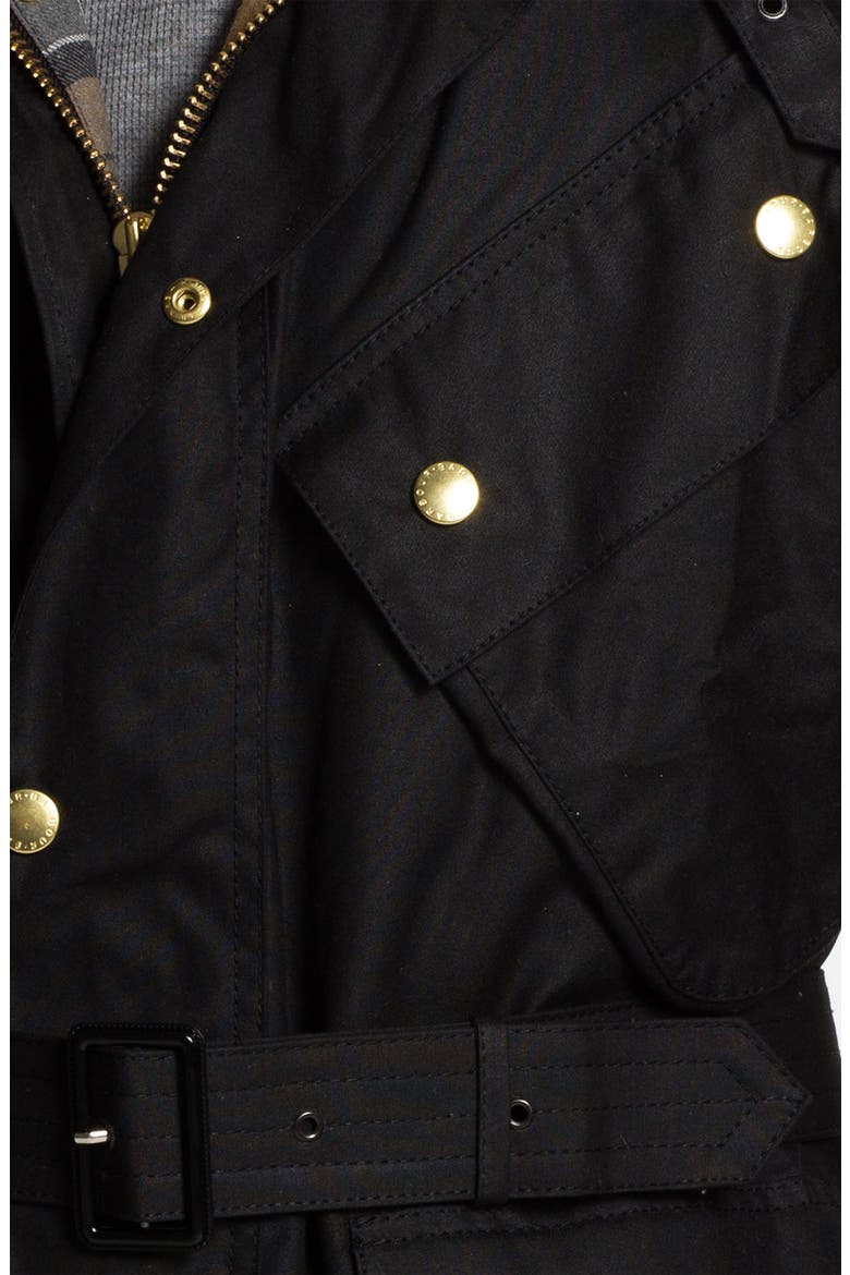 'International Original' Relaxed Fit Sylkoil Waxed Jacket, Alternate, color, BLACK
