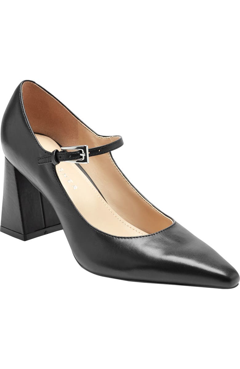 Marc Fisher LTD Nollie Pointed Toe Pump, Main, color, Black Leather