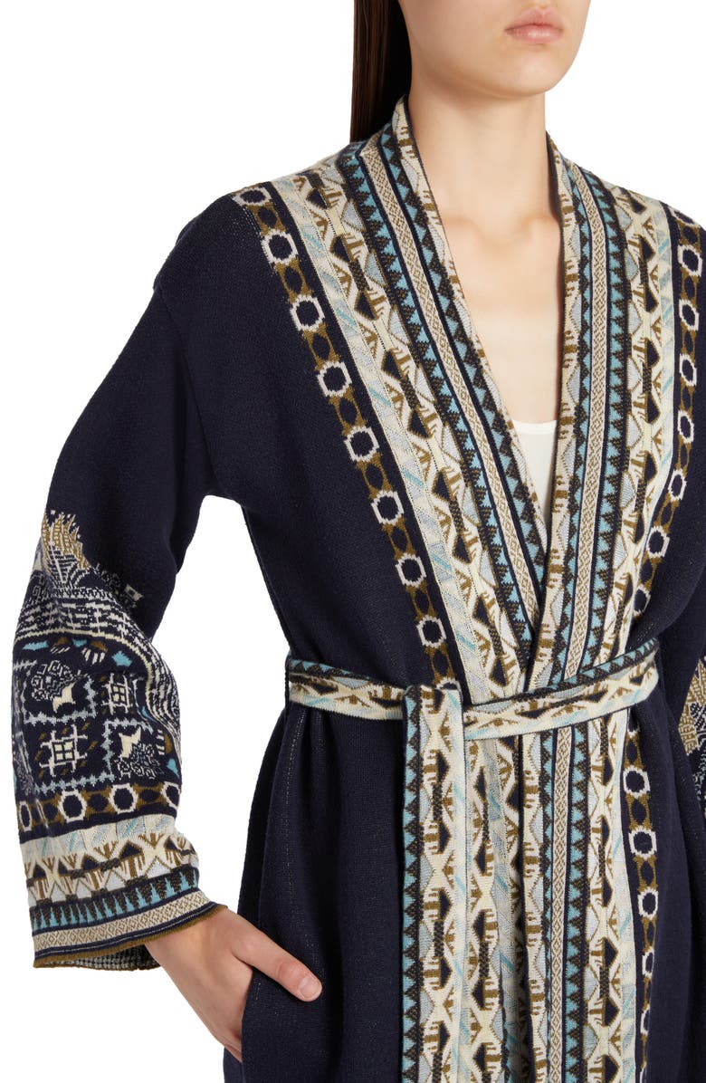 Etro Paisley Belted Sweater Coat, Alternate, color, 