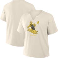 FANATICS Women's Fanatics Cream Pittsburgh Steelers Trick Play Slub Boxy T-Shirt